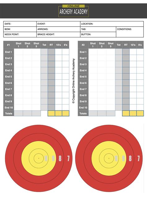 Archery Score Sheet PDF's - Printable Score Cards for Free
