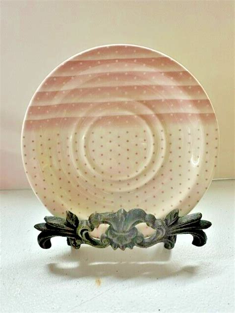 Churchill England Pink Shades Pink Polka Dots Stripes Saucer Ebay