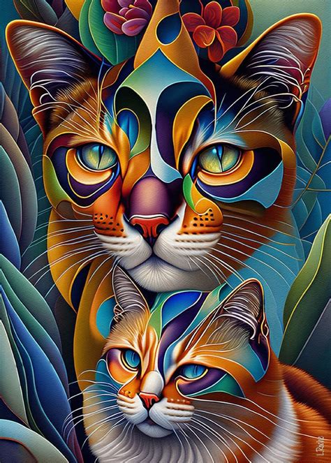 tribus cats  digital arts  lroche artmajeur dynamic painting