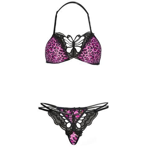 Women S Sexy Butterfly Three Point Lingerie Set Erotic Hollow Out Leopard Bikini Daraz Np