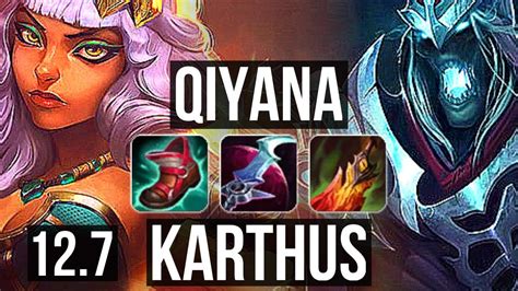 QIYANA Vs KARTHUS JNG 8 Solo Kills 67 Winrate Legendary 26 6 8