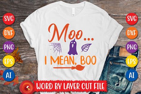 Moo I Mean Boo Svg Design Graphic By Megasvgart · Creative Fabrica