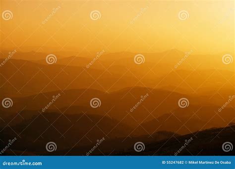 Mountain Silhouettes At Sunset Stock Photo Image Of Scenery Layer