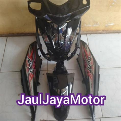 Jual Cover Full Set Body Halus Honda Beat Fi 2013 2015 Hitam Striping