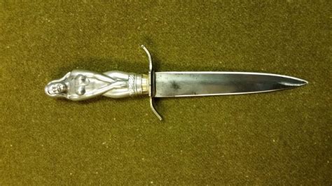 Vintage Japan Dagger Knife Nude Woman Handle Antique Nice Korium