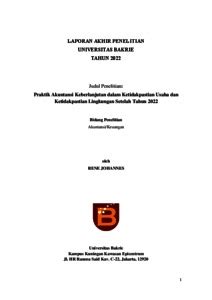 Praktik Akuntansi Keberlanjutan Dalam Ketidakpastian Usaha Dan