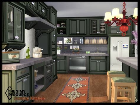 The Sims Resource - Country Kitchen set | Sims 4 kitchen cabinets
