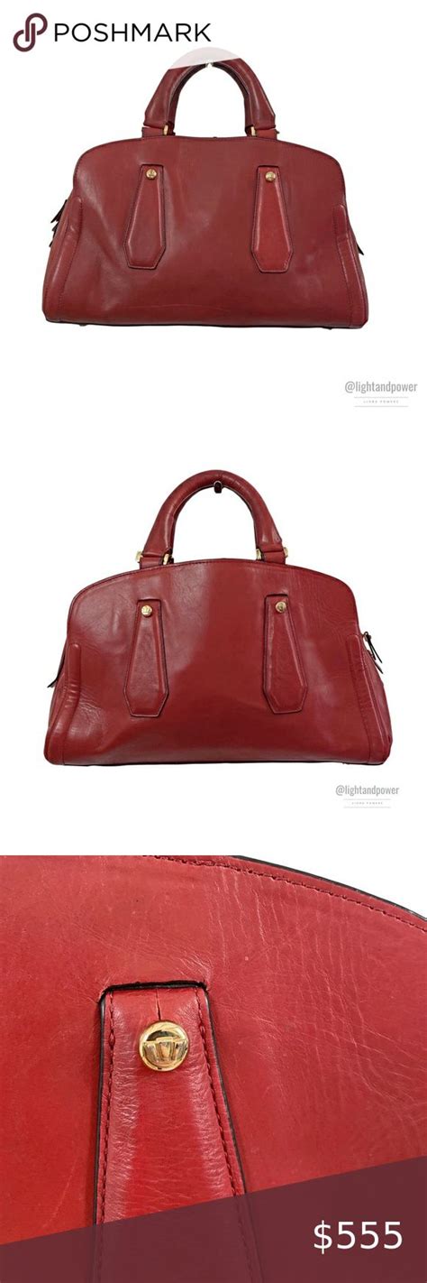 Henri Bendel Red Leather Dome Vintage Satchel Henri Bendel Bag Henri