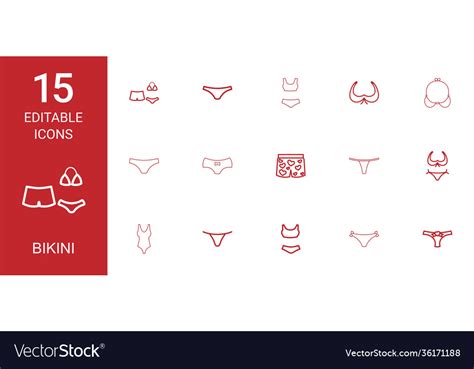 Bikini Icons Royalty Free Vector Image VectorStock