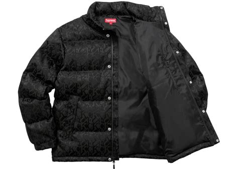 Supreme Fuck Jacquard Puffy Jacket Black Fall Winter Collection