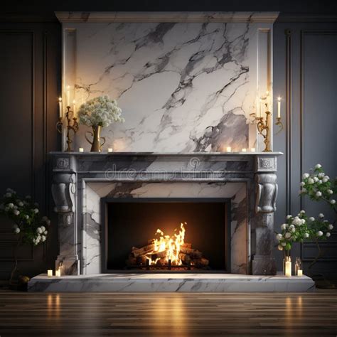 Luxury Fireplace Ai Generative Stock Image Image Of Style Home