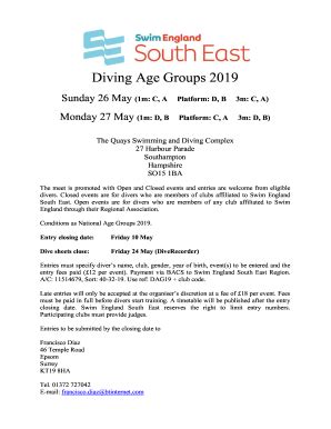 Fillable Online Swim England South East Level Entry Form Doc Fax