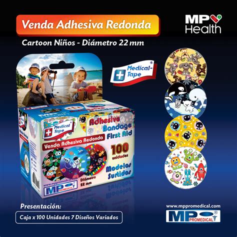 Cura Adhesiva Redonda para Niños caja x 100 unidades MP Promedical