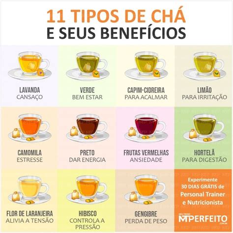 11 tipos de chá e seus benefícios Meu Treino Perfeito Chás