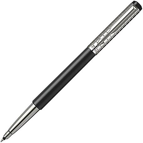 Parker Vector Rollerball Pen Black Stainless Steel Chiselled By Parker