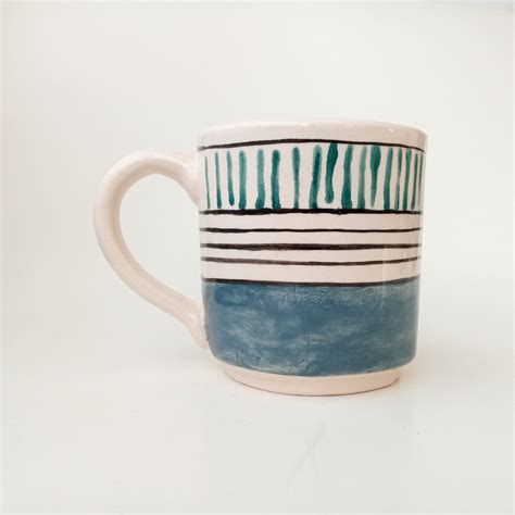 Handmade Pottery Ceramic Coffee Mug Underglaze Pattern Tea Mug Etsy