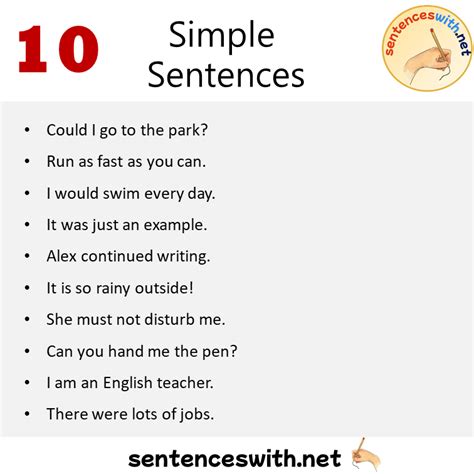 10 Simple Sentences Examples, Simple in a Sentence - SentencesWith.Net