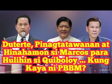 Bakit Insulto Kay PBBM Pahayag Ni DU30 Ukol Kay Quiboloy DU30