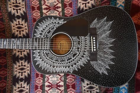 Painted Acoustic Guitar