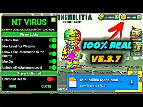 Mini Militia 5 3 7 Mod Menu Unlimited Coin And Cash Mini Militia 5