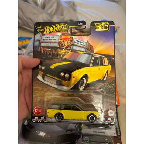 風火輪 Hot Wheels 膠胎 林蔭大道 DATSUN 510 WAGON 旅行車 JDM 黑黃色 蝦皮購物