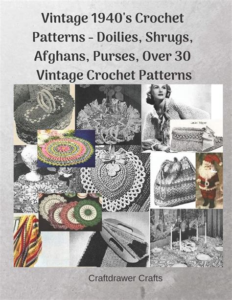 Buy Vintage 1940s Crochet Patterns Doilies Shrugs Afghans Purses