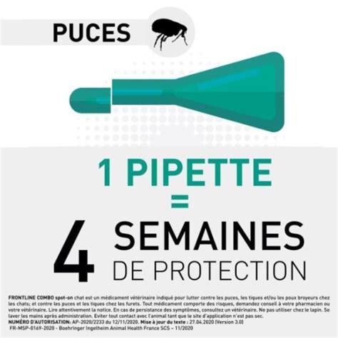 Frontline Combo Chats Et Furets Pipettes Puces Tiques Et Poux