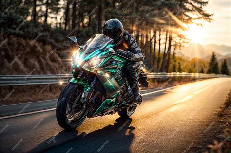 Premium Ai Image Stunning Photo Of Biker Motorcyclist Driving