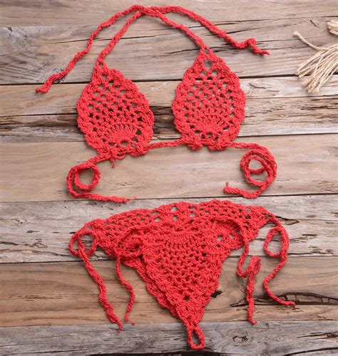 Hand Crocheted Swimsuit Thong String Sexy Bikini Set Mini Sunbathing Bikini Swimwear Alibaba