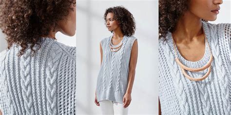 Женская безрукавка косами и ажурным узором Isabelle