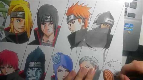 Speed Drawing Akatsuki Naruto Youtube