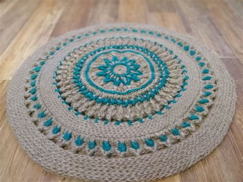 Круглый джутовый коврик в интернет-магазине Ярмарка Мастеров по цене ...