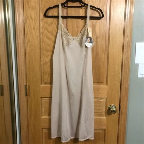 Olga Intimates Sleepwear Nwt Vintage Olga Lingerie Chemise Slip Dress With Lace Insets