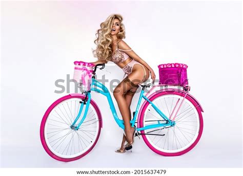 Sexy Blonde Model Lingerie On Colorful Stock Photo Shutterstock