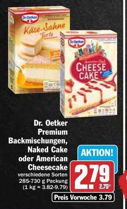 Dr Oetker Premium Backmischungen Naked Cake Oder American Cheesecake Angebot Bei Hit