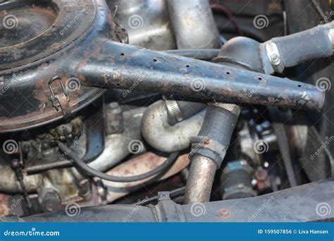 Old Mercedes Vintage Rusty Car Engine Stock Photo Image Of Iron