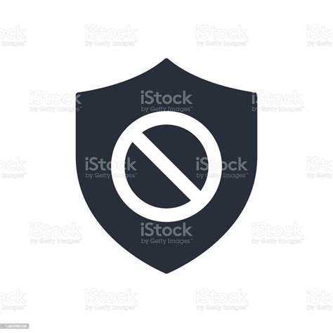 Shield Error Security Sign Icon Containing Block Forbidden Prohibit