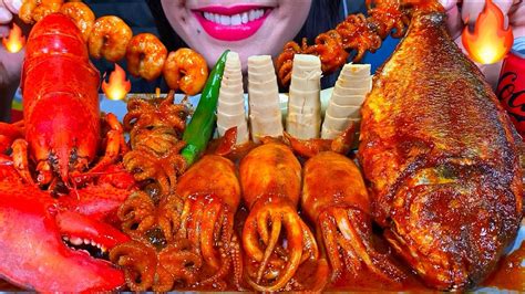 Asmr Spicy Seafood Boil Makanan Laut Pedas Mukbang Massive Eating