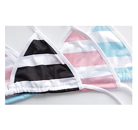 SINROYEE Sexy Lingerie Set For Women Japanese Anime Bikini Swimsuit Stripe With Striped Thigh