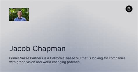 Jacob Chapman Base Templates Investor Profile