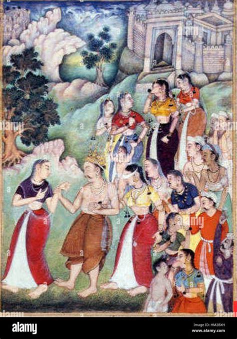 Kunti Gandhari Dhrtarashtra Stock Photo Alamy