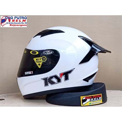 Jual Helm Fullface Kyt R10 Solid White Paket Ganteng Shopee Indonesia