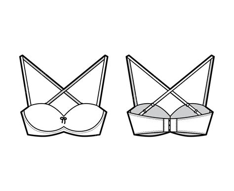 Convertible Balconette Lingerie Technical Fashion Illustration With