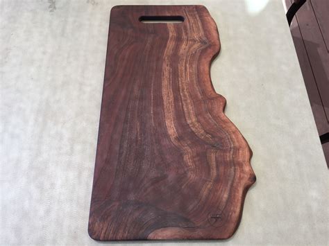 Hand Made Live Edge Walnut Cutting Board / Serving Board by Hardwood