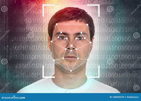 Man Face Recognition - Biometric Verification Stock Photo - Image of ...