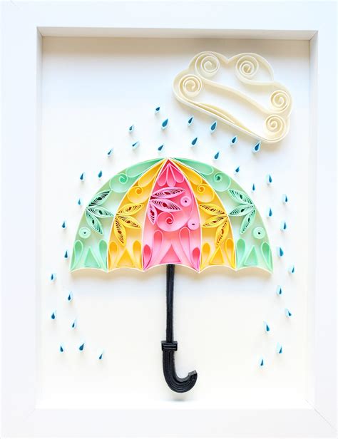 Umbrella Quilling Art Paper Quilling Art Quilling Wall Etsy