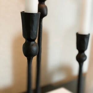 Black Iron Candlesticks Black Metal Candle Holders Tall Black Iron