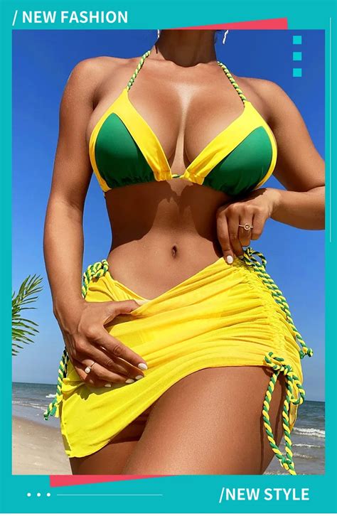 Pasuxi Factory Manufacturer Straps String Halter Bikini Plus Size Women Micro Swimsuit 3 Pcs