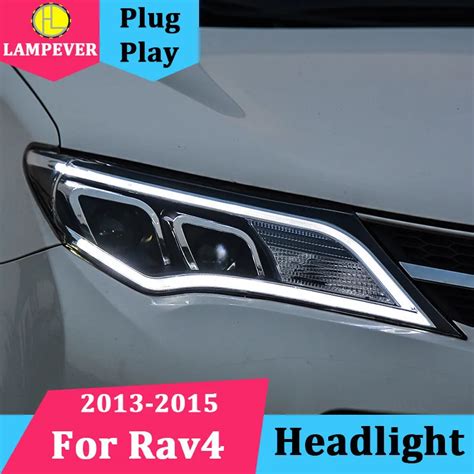 Styling For Toyota Rav4 Led Headlights 2013 2015 New Rav 4 Headlight Drl Bi Xenon Lens High Low