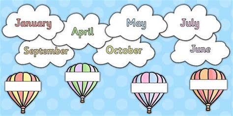Editable Hot Air Balloon Birthday Display Pack Pastel Colours Birthday Display Birthday